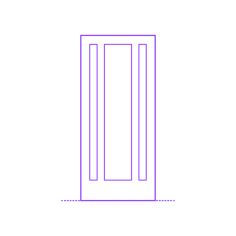 Buildings Interior Doors Solid Interior Door Vertical 3 Panels Mix Line Tracing Svg Vector, Free Vectors File